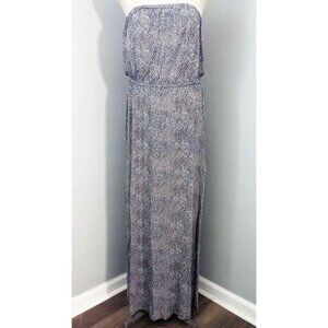 JOIE Dalila blue snakeprint strapless maxi dress Large